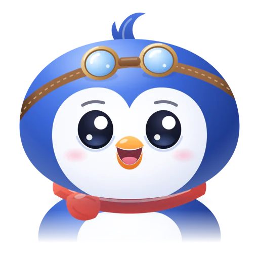 Pip the penguin, Scanguin’s co-pilot, in aviator goggles and a red scarf.